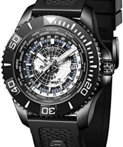 OBLVLO Montre Militaire Automatique + Étanchéité Super Lumineux + pour Hommes en Cuir BM