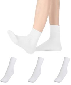 Fjquamitix Lot de 3 paires de chaussettes de ballet pour filles - chaussettes fines respirantes en coton oxygéné - rose