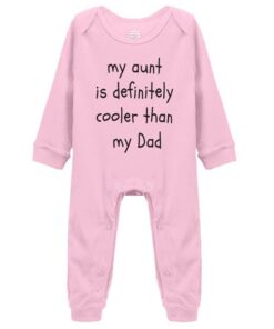 Body à manches longues en coton tiansiaben pour adultes avec inscription « My Aunt Is Definitely Cooler Than My Dad »