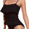 Maillot de bain 1 pièce JFAN femme amincissant silicone volants taille grande cena