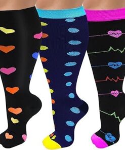 Chaussettes De Sport Couleurs Genouillères Pour Femmes Grandes Tailles