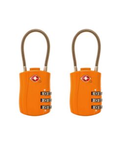 CELIMS Cadenas TSA Valise Avion | Protection des Bagages | Idéale pour le Vol | Lot de 2 Orange