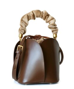 SLJYM Sac à main Femme en Cuir Véritable Solide Forme De Fleur Sellé Fourre-Tout De Luxe