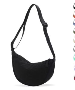 Sac à croissants LOCCY nylon femme, Sac à bandoulière nylon ajustable pour femmes, Accessoire de mode feminin sac cresce