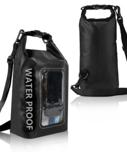 Sac étanche IPX6 Noir pour Navigation et Plaisance - Longue Bandoulière Réglable - Kayak, Natation, Randonnée, Camping -
