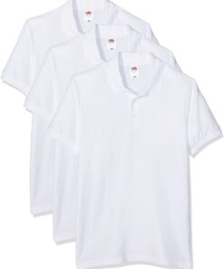 Fruit of the Loom 65/35 Polo Homme OEKO-TEX STANDARD 100 | Homme | Lot de 3 | Comfort | Taille Unique