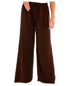 Charmoni Pantalon Femme Taille Élastique Réglable Fluide Décontracté avec Poches Taille Unique Mode Élégante pour Femmes