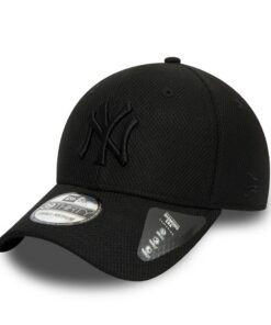 New Era 39Thirty Diamond Cap NY Yankees Noir Été Sportifs Capuchon Noir Yankees Nouvel Éra