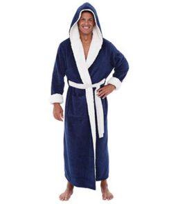 DEELIN Hommes Cardigan Peluche Hiver À Lacets Peignoir Vêtements À Manches Longues Mode Épaissir Garder Au Chaud
