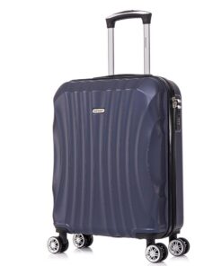 RAYKONG Valise Cabine ABS 55x40x20cm (44L) - Bleu Marine - Petites valises de voyage légères 20 Pouces