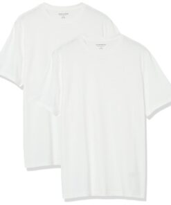 Amazon Essentials T-shirt en coton à col rond à manches courtes, coupe classique homme - Lot de 2 - OEKO-TEX STANDARD 10