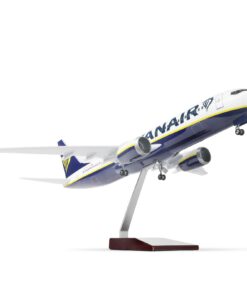QIYUMOKE 737 métal moulé sous pression pour adulte Ryanair, cadeau pour amateurs d'aviation, bureau (18 pouces)
