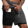 LBL Short Homme Sport Séchage Rapide avec Poche Double Couche Léger Fitness