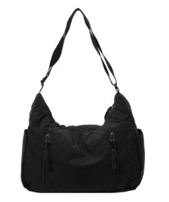 BUBEFSKD SacBandoulière Mode Délicat Nylon Daily Sac Femmes Hommes Noir