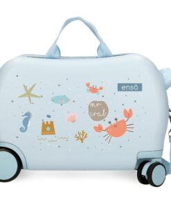 Enso Valise Enfant ABS Doubles Roues Sécurité Voyages Mr Crab