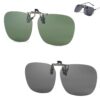 Trsnzul 2 Pièce Solaire Clip pour Femmes Lunettes de Vue, Clip Carré Lunettes de Soleil Clip Solaire Gris, Accessoire So