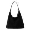 Sac Porté Épaule Femme en Daim Cuir Trendy Hobo avec Étiquette pour Shopping et Voyage