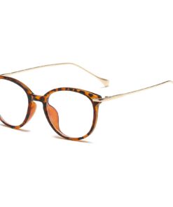 LJCZKA Lunettes bloqueuses de lumière bleue Rond Montures de lunettes Anti-fatigue Lunettes de bureau et gaming pour Fem