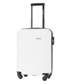 BARRENS Valise Cabine Rigide 34L Ultra-Léger 4 Roues Silencieuses Serrure à Combinaison (55x40x20cm, Blanc)
