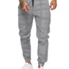 Pantalons de jogging Yageshark pour hommes - Coupe ample - Pantalons de sport de ville - Carreaux - 32x32 - Noir