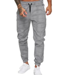 Pantalons de jogging Yageshark pour hommes - Coupe ample - Pantalons de sport de ville - Carreaux - 32x32 - Noir