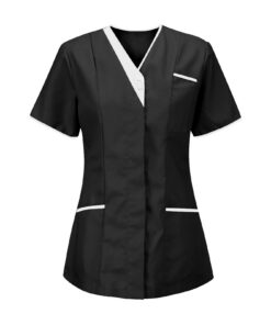 Tunique Médicale Femme Col en V Manche Courte Pas Cher