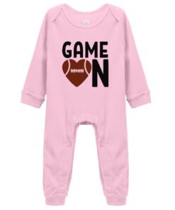 Game On Football Long Sleeve Baby Bodysuit - Comfortable Stretch Fabric for Play & Sports - 12-18 Months