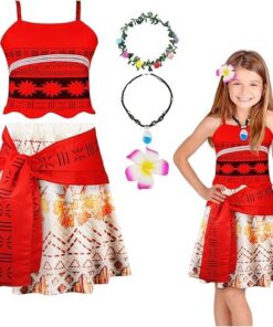 Déguisement Fille Moana Robe Princesse Ete Anniversaire Fete Carnaval Costume