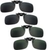 FIBOUND 4 Pièces Clip Lungles de Soleil Polarisées, Pour Hommes et Femmes, Idéales pour les Activités Extérieures, Anti-