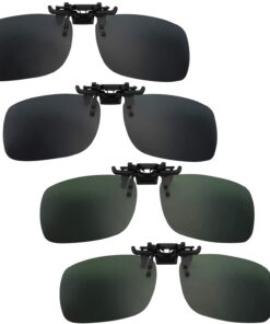 FIBOUND 4 Pièces Clip Lungles de Soleil Polarisées, Pour Hommes et Femmes, Idéales pour les Activités Extérieures, Anti-