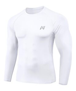 MEETWEE Haut Compression Manche Longue/Courtes Jogging Baselayer Sport pour Homme Fitness Musculation