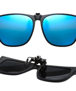 IKOPFLN Lunettes de Soleil Clip Solaires - Brillant Bleu Glacé Pour Hommes et Femmes (1 Pcs) Lunettes de Conducteur et A