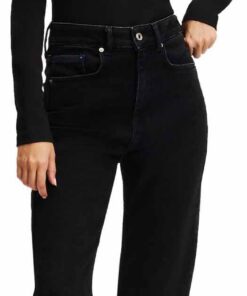 Titre SEO optimisé : Jeans Karl Lagerfeld Femme Denim Droit Taille Haute - Taille Haute - Jambe Droite