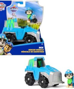 Pat Patrouille Rex Véhicule Figurine - Plastique Recyclé - Jouet Enfant 3 Ans+