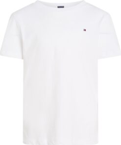 Tommy Hilfiger T-Shirt Garçon Manches Courtes Col Ras-du-Cou En Coton Aéré Pour Enfants – Style Classique et Confortable