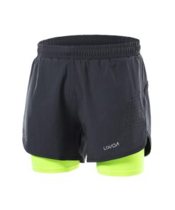 LIXADA Short de Course 2 en 1 pour Homme - Séchage Rapide - Respirant | Chausson Long