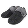 TIESTRA Pieds larges Chaud Pantoufles Diabétiques EU 41-47 | Semelle en Mousse à Mémoire de Forme | Hook and Loop | Homm