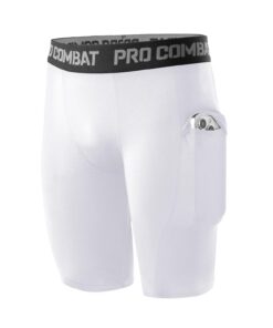 NiksaShort de compression pour garçons, couche de base performante, short de sport avec poches latérales