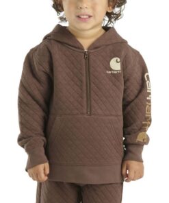 Carhartt Sweatshirt longues manches zippées au milieu Enfant Élément thermal pour l'hiver 100% coton M-S
