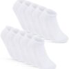 Chaussettes Basses Lot de 10 Paires Homme Femme Respirantes en Maille Coton OEKO-TEXBLACK, BLANC, GRIS