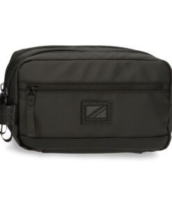 Pepe Jeans Hoxton Trousse de toilette 2 compartiments adaptable Noir