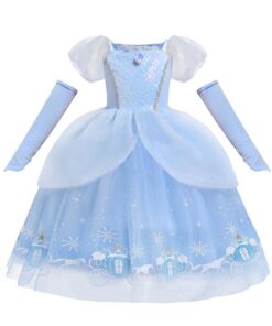 Costume Robe de Princesse Cendrillon Lito Angels Bleu pour Enfant Fille 2-7 ans