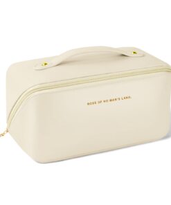 Trousse de maquillage Aucuu Grande Femme ÉtanchePortable Pochette Pu Cuir Trousse Voyage Rangement Femmes