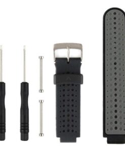 Montre intelligente Fit-power Bracelet Silicone Souple Garmin Noir et Gris Fitness Running Élevage