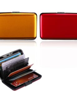 WJRQD Étui Porte-Cartes en Aluminium Anti-RFID Sécurisé, Convient aux Hommes et Femmes, 2 Pcs avec 6 Slots Pratique et F