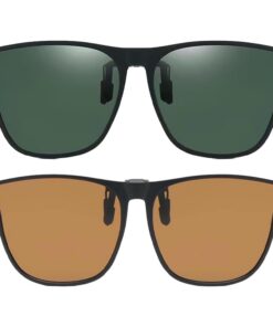 EHDWXVZM Lunettes de Soleil Portables pour Tous les Âges - Protection UV et Clips Polarisés 2 Pièces Unisexe