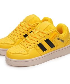 SUCHETA Chaussures Plates Jaune Tailles Basses Lacées Antidérapantes Couple Chaussures Plates Louanges Tubulaires Légère