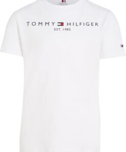 Tommy Hilfiger Essential Tee S/S Chemise Garçon Hiver Chaude Fonctionnelle et Comfortable T-Shirt Homme 100% Coton Taill