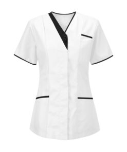 Blouse médicale femme blanche soldes tunique médicale femmes colloque manche courte uniforme de travail blouse infirmièr