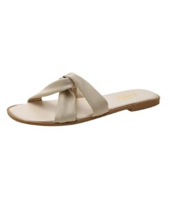 Les femmes portent des tongs en cuir noir pour l'été, confortables et idéales pour la plage | Taille EU 36-42